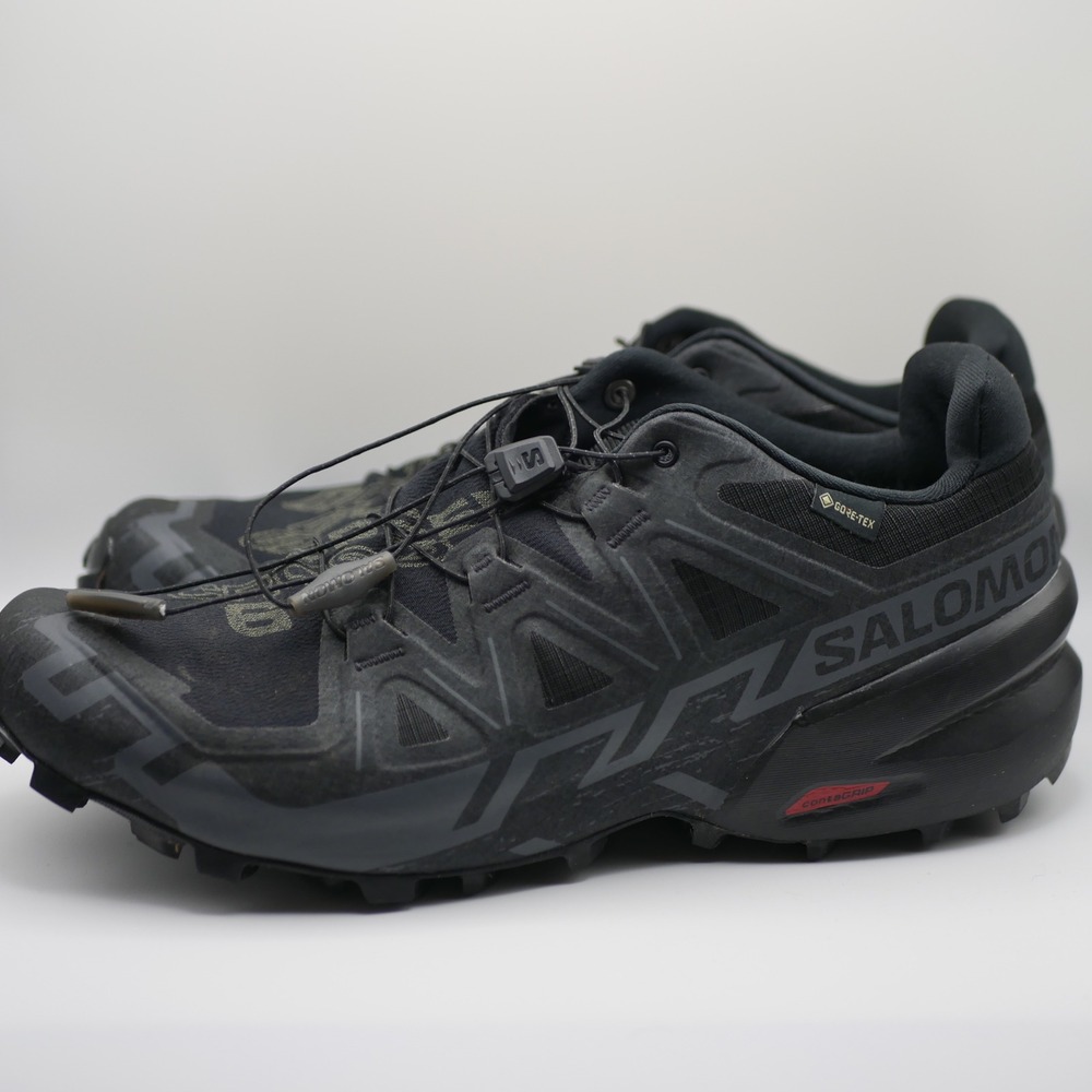 Salomon Speedcross 6 GTX Mens Black Phantom Trail Running Shoes 417386 Size 11